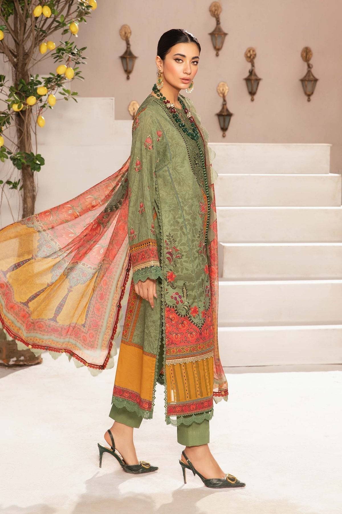 Maria.B | M Print Eid Edit | MPT-2206-A - Pakistani Designer Dress - by Maria B | Type: Luxury - 100% Original at Saira Sultan