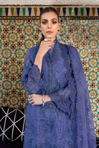 Maria B | Luxury Lawn 25 | D-2506-B M Dark Lavender Organza