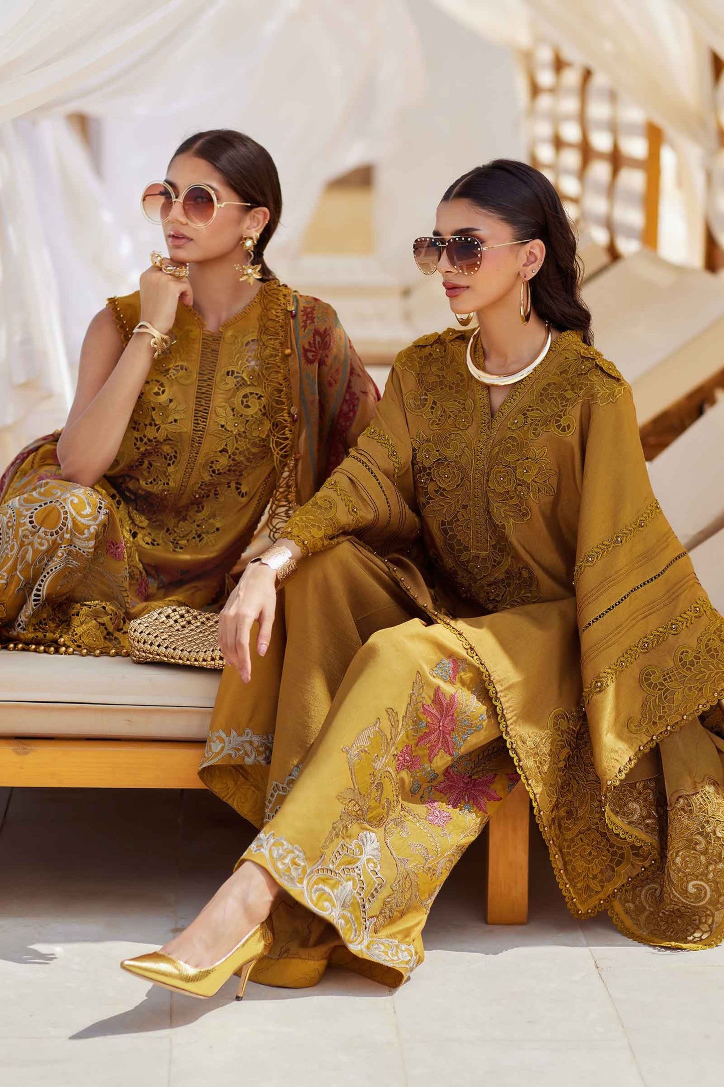 Maria B | Eid Collection 25 | 25-06 Custom Size Mustard Lawn