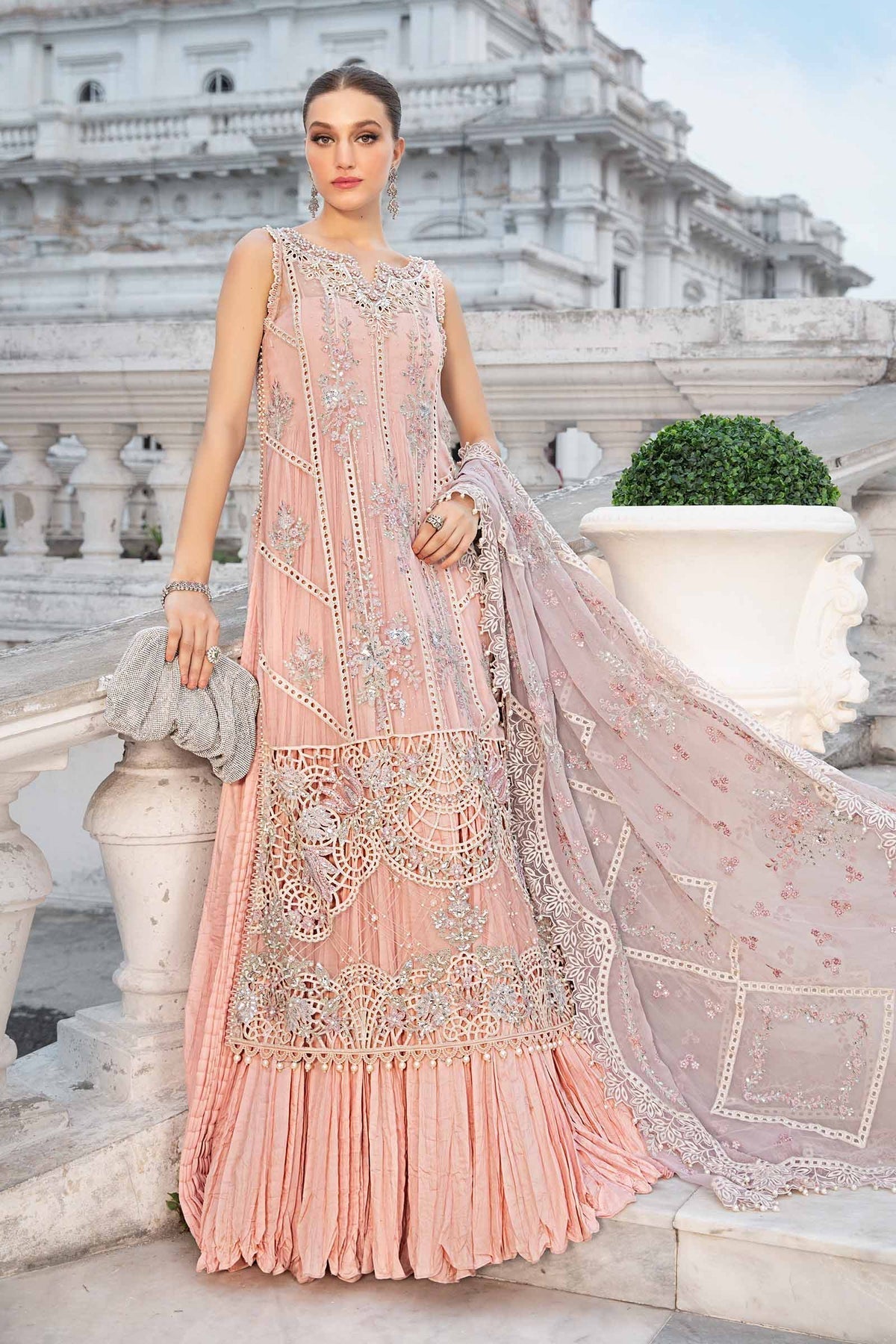 Maria B | Chiffon Formals 24 | Chiffon Suit | MPC-24-106 - Pakistani Designer Dress - by Maria B | Type: Formal - 100% Original at Saira Sultan