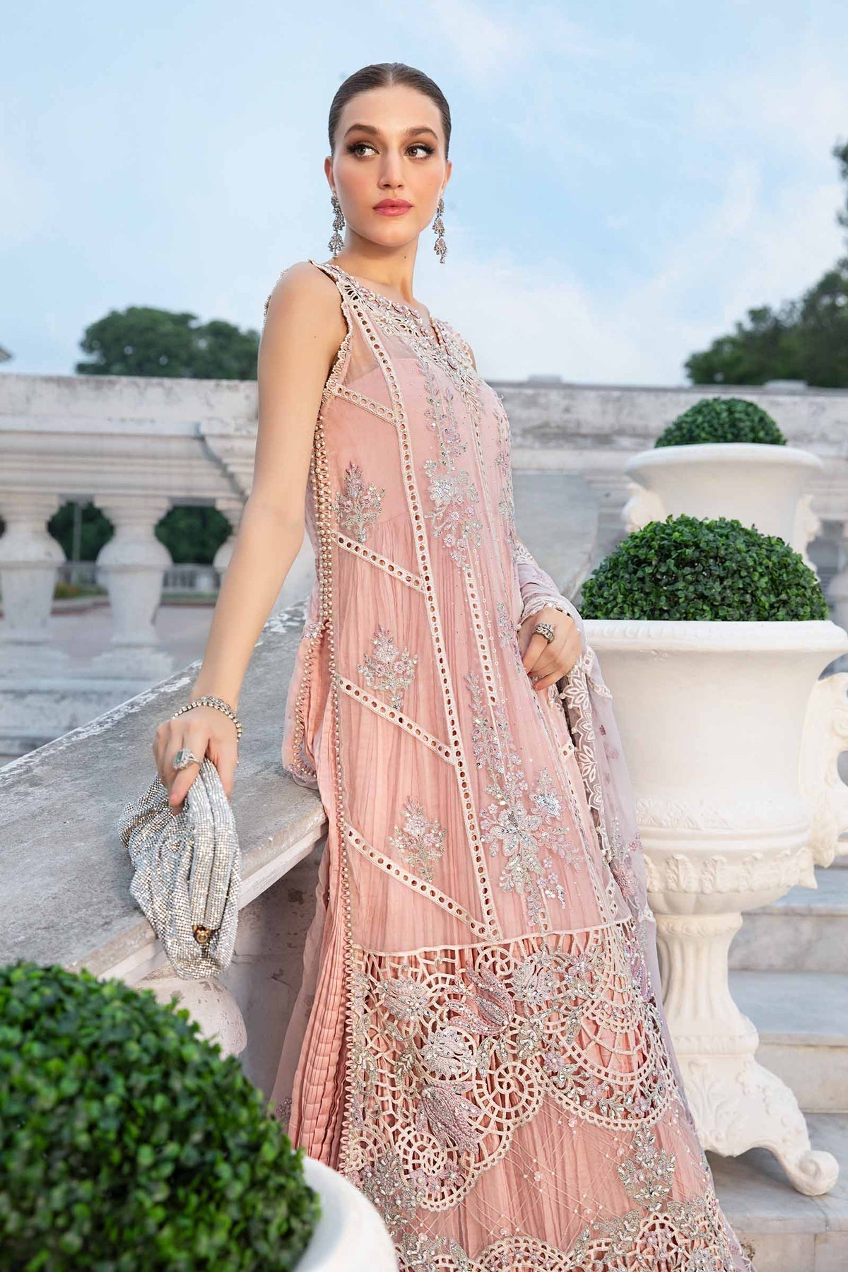 Maria B | Chiffon Formals 24 | Chiffon Suit | MPC-24-106 - Pakistani Designer Dress - by Maria B | Type: Formal - 100% Original at Saira Sultan