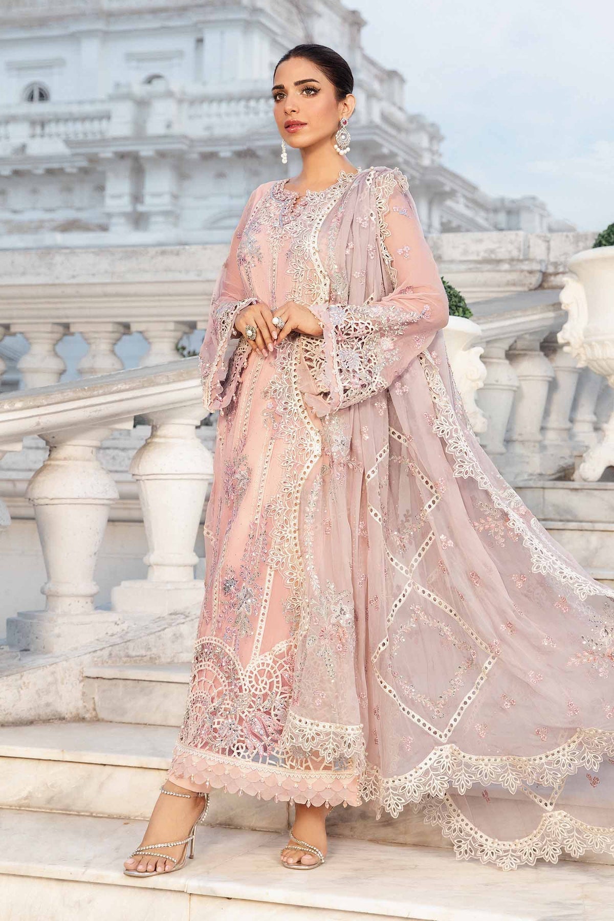 Maria B | Chiffon Formals 24 | Chiffon Suit | MPC-24-106 - Pakistani Designer Dress - by Maria B | Type: Formal - 100% Original at Saira Sultan