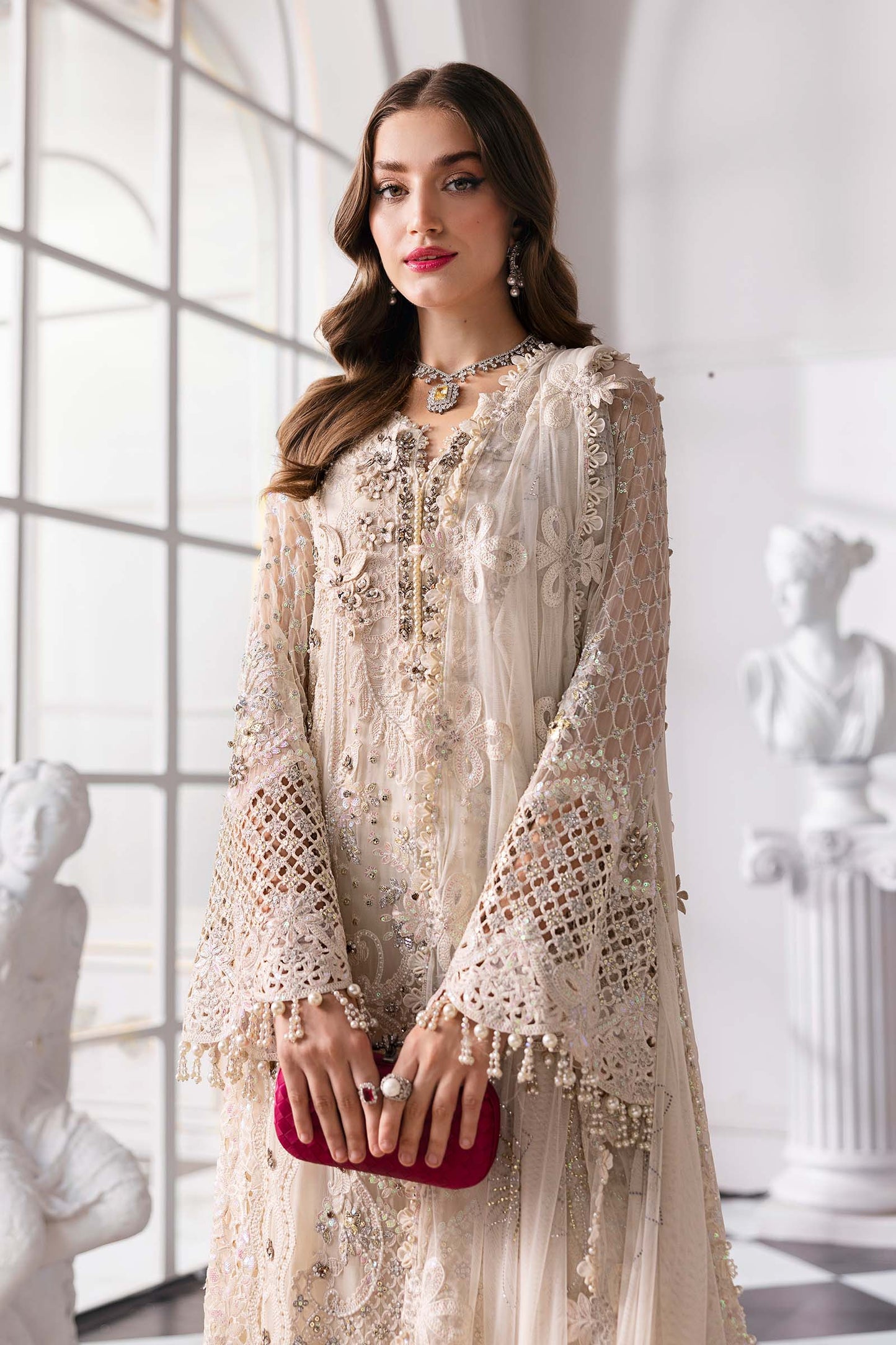 Maria B | Mbroidered 2025 | BD-3007 S Off White Shirt Style