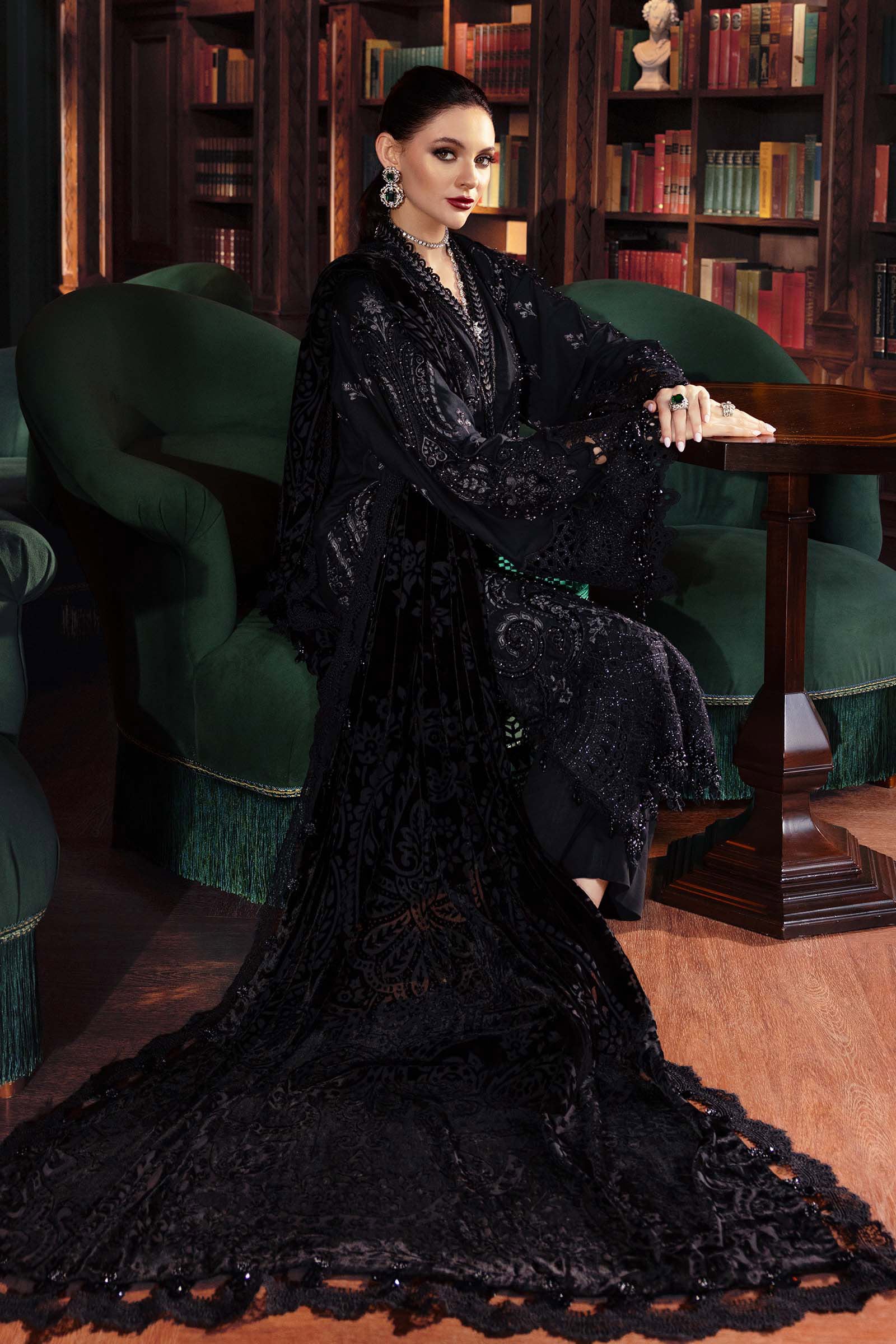 Maria B | Winter Luxe 25 | WL-1307 by Maria B - Designer Dress - Type : Ladies Clothes - Available at Saira Sultan - 100% Original 