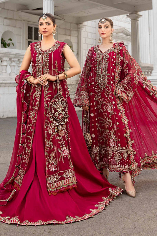 Maria B | Chiffon Formals 24 | Chiffon Suit | MPC-24-107 - Pakistani Designer Dress - by Maria B | Type: Formal - 100% Original at Saira Sultan