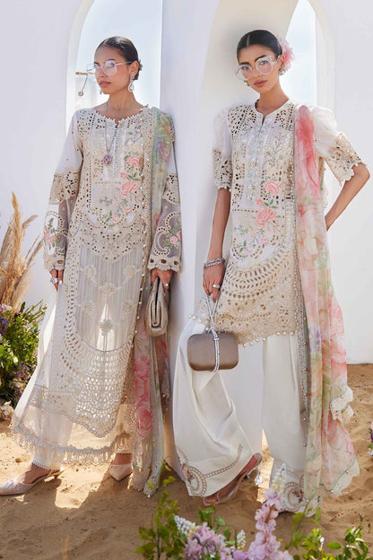 Maria B | Eid Collection 25 | 25-07 Custom Size Beige Lawn