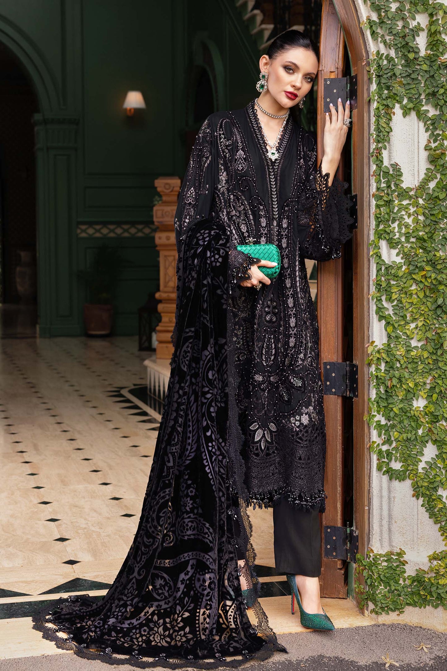 Maria B | Winter Luxe 25 | WL-1307 by Maria B - Designer Dress - Type : Ladies Clothes - Available at Saira Sultan - 100% Original 
