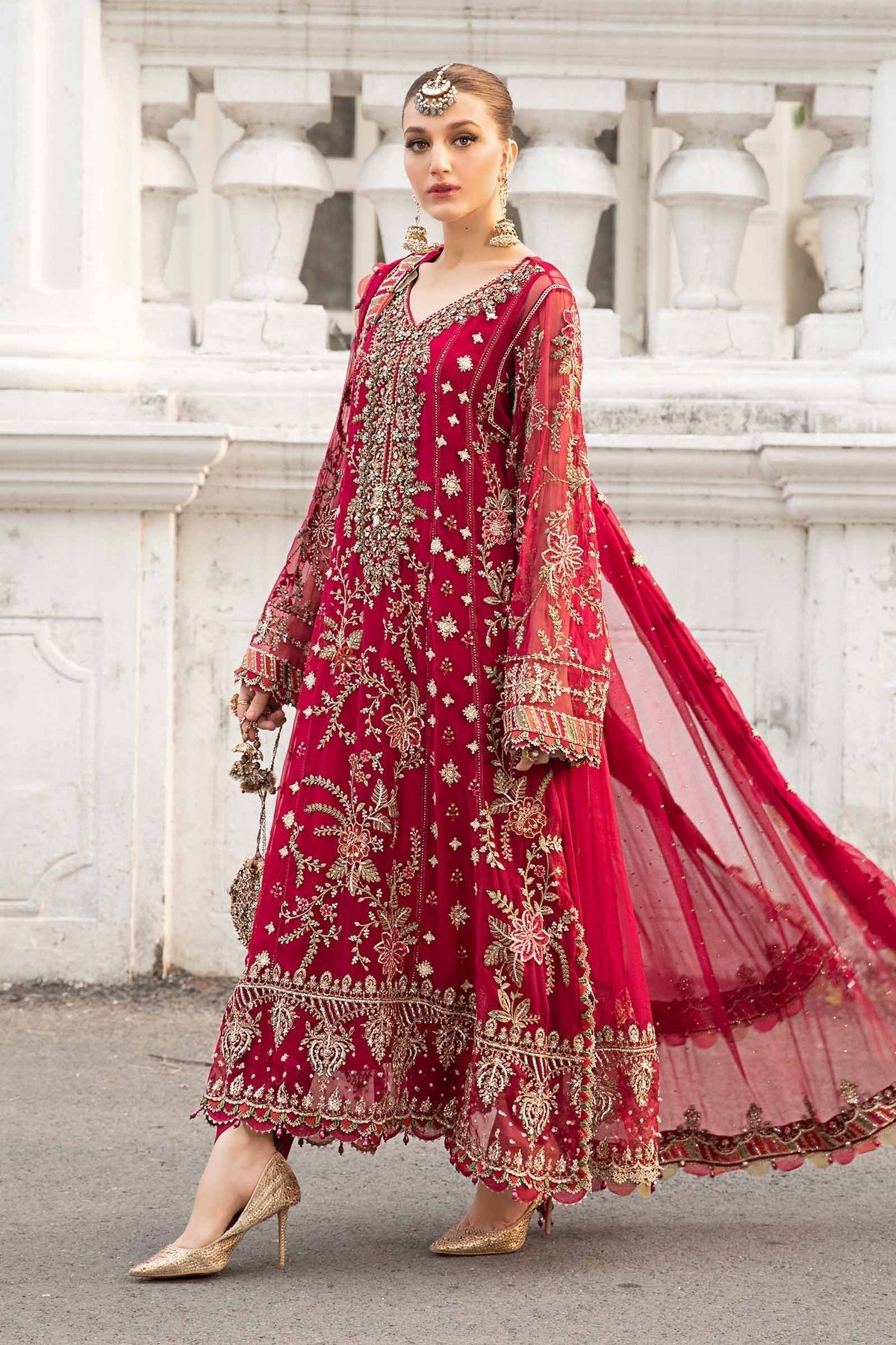 Maria B | Chiffon Formals 24 | Chiffon Suit | MPC-24-107 - Pakistani Designer Dress - by Maria B | Type: Formal - 100% Original at Saira Sultan