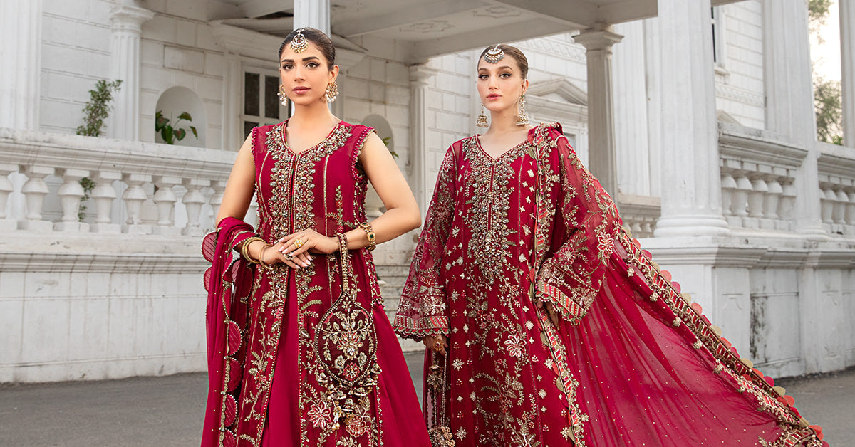 Maria B | Chiffon Formals 24 | Chiffon Suit | MPC-24-107 - Pakistani Designer Dress - by Maria B | Type: Formal - 100% Original at Saira Sultan