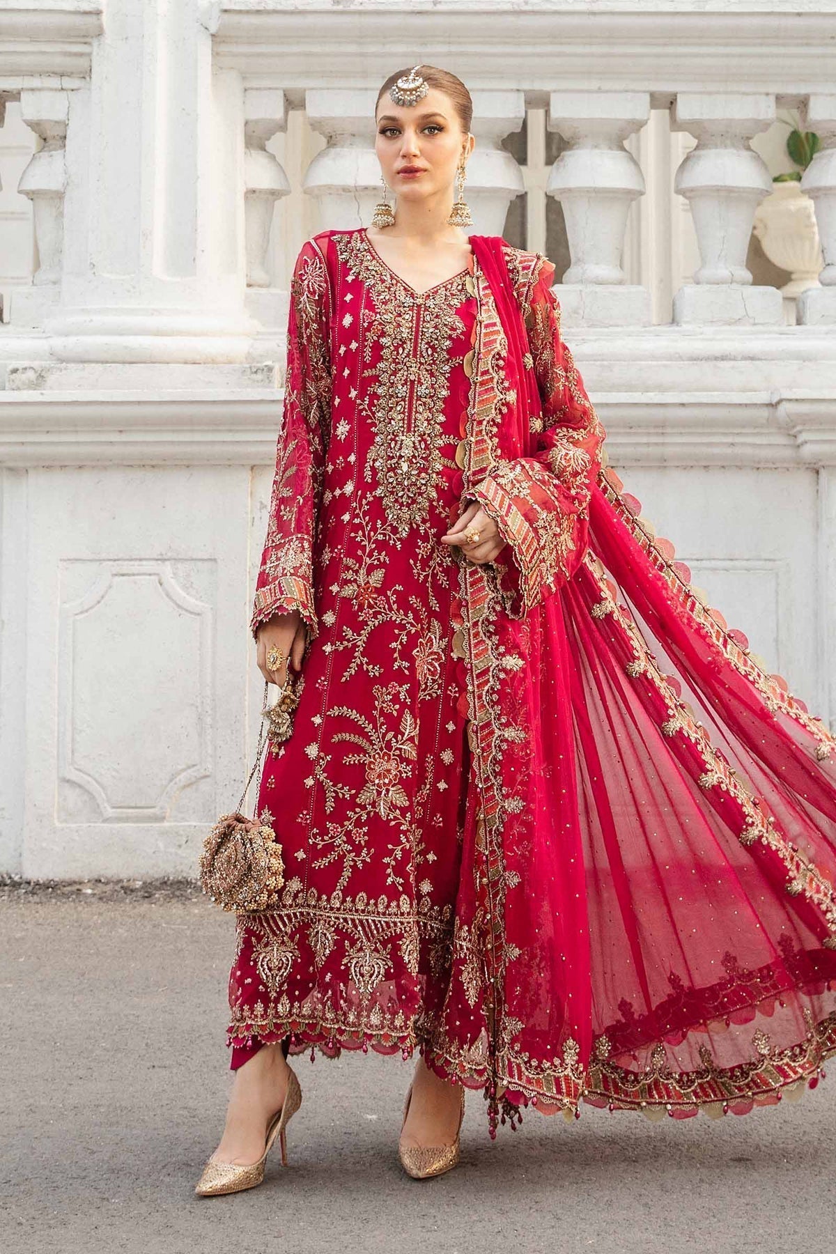 Maria B | Chiffon Formals 24 | Chiffon Suit | MPC-24-107 - Pakistani Designer Dress - by Maria B | Type: Formal - 100% Original at Saira Sultan