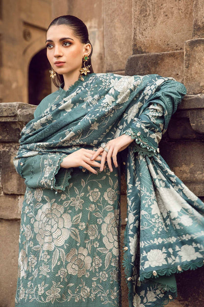 Maria B | M Prints Winter 24 | MPT-2408-A M Sea Green Linen
