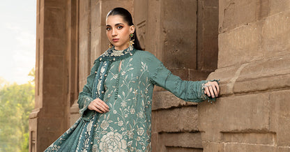 Maria B | M Prints Winter 24 | MPT-2408-A XL Sea Green Linen