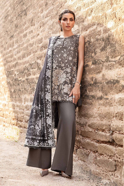 Maria B | M Prints Winter 24 | MPT-2408-B XS Gray Linen