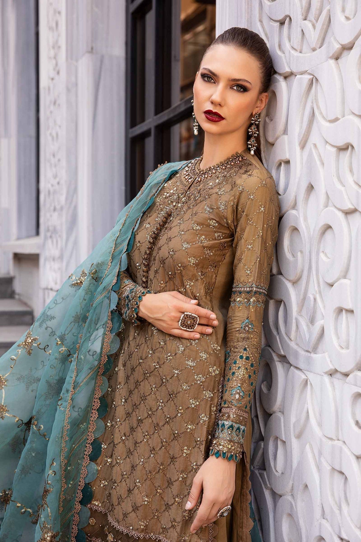 Maria B | Sateen Formals 24 | CST-808 - Pakistani Designer Dress - by Maria B | Type: Formal - 100% Original at Saira Sultan