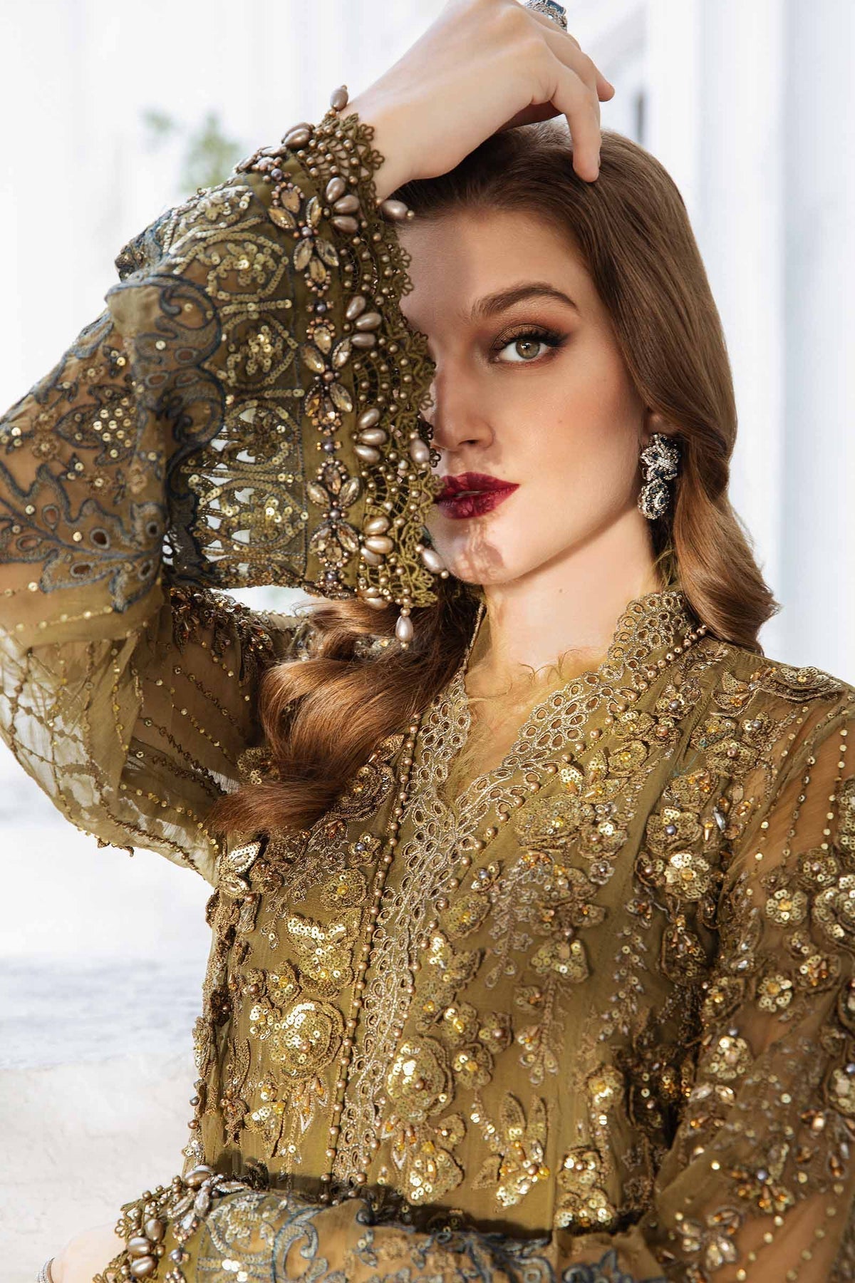 Maria B | Chiffon Formals 24 | Chiffon Suit | MPC-24-108 - Pakistani Designer Dress - by Maria B | Type: Formal - 100% Original at Saira Sultan