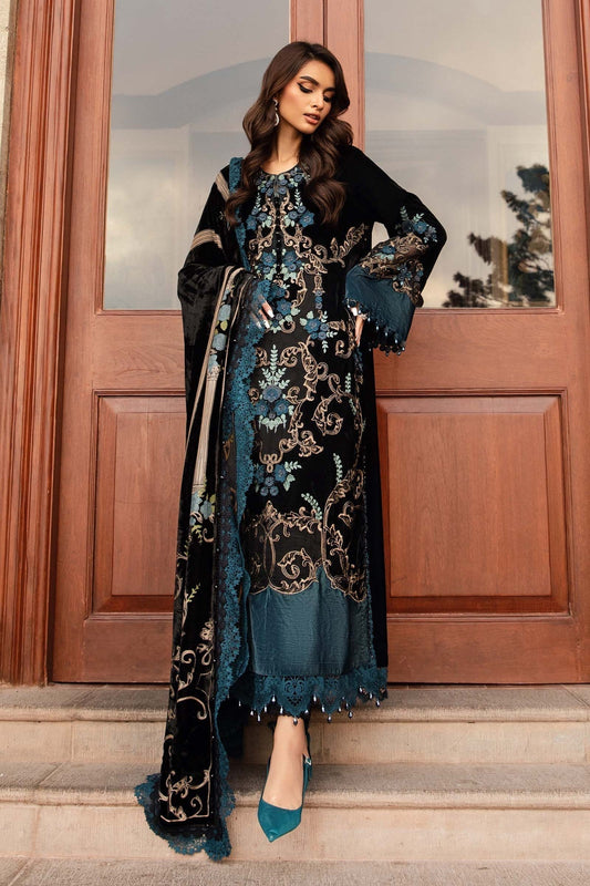 Maria B | Winter Luxe 24 | Velvet DL-1208 - Pakistani Designer Dress - by Maria B | Type: Ladies Clothes - 100% Original at Saira Sultan
