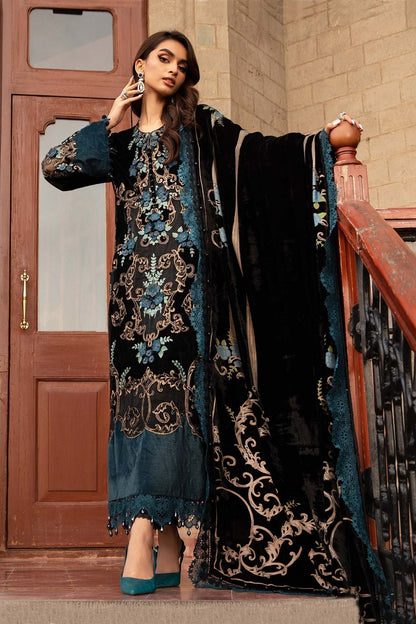 Maria B | Winter Luxe 24 | Velvet DL-1208 - Pakistani Designer Dress - by Maria B | Type: Ladies Clothes - 100% Original at Saira Sultan