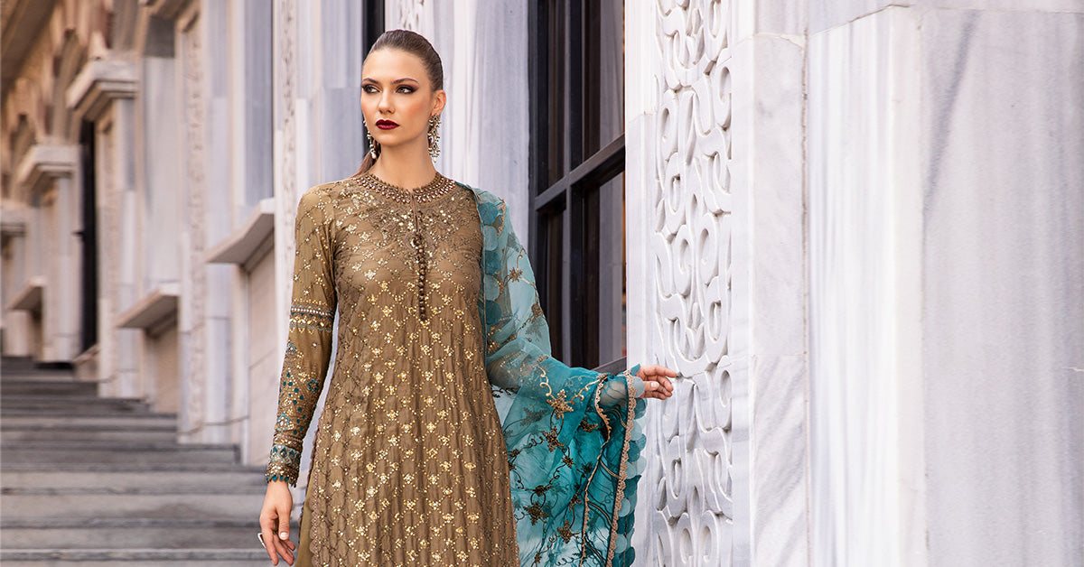 Maria B | Sateen Formals 24 | CST-808 - Pakistani Designer Dress - by Maria B | Type: Formal - 100% Original at Saira Sultan