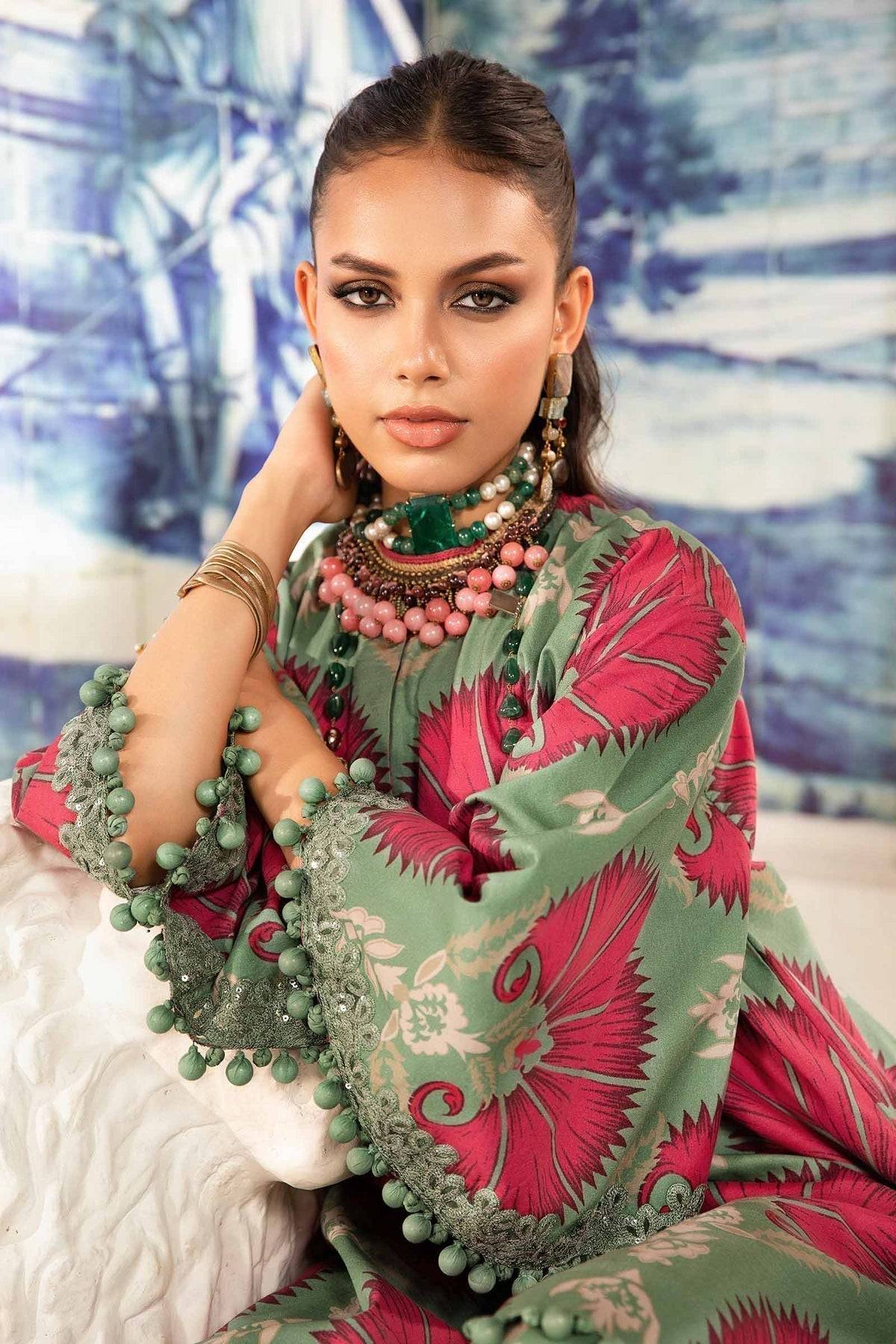 Maria.B | M Print Eid Edit | MPT-2209-A - Pakistani Designer Dress - by Maria B | Type: Luxury - 100% Original at Saira Sultan