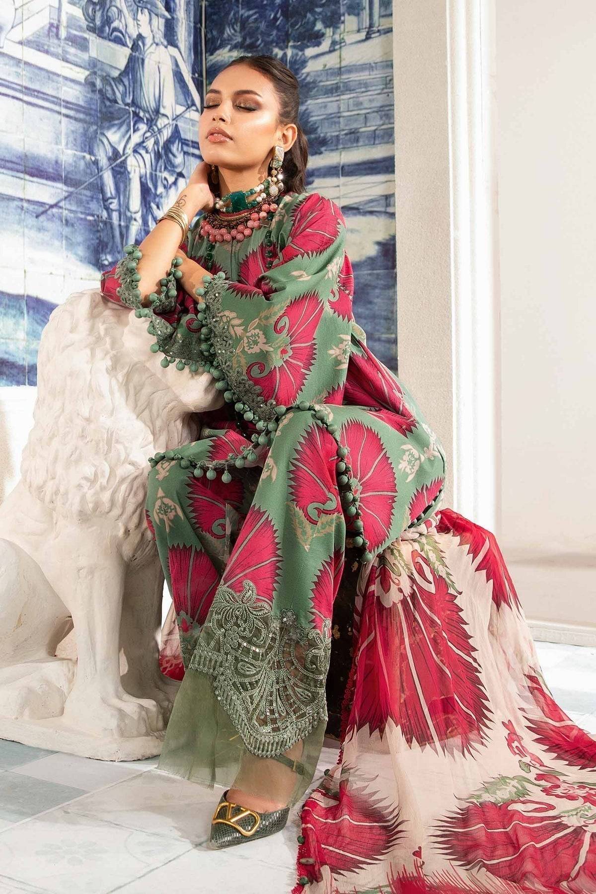 Maria.B | M Print Eid Edit | MPT-2209-A - Pakistani Designer Dress - by Maria B | Type: Luxury - 100% Original at Saira Sultan