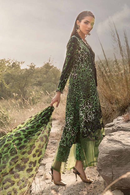 Maria B | M Prints Winter 24 | MPT-2409-A M Green Blouse with Lehnga