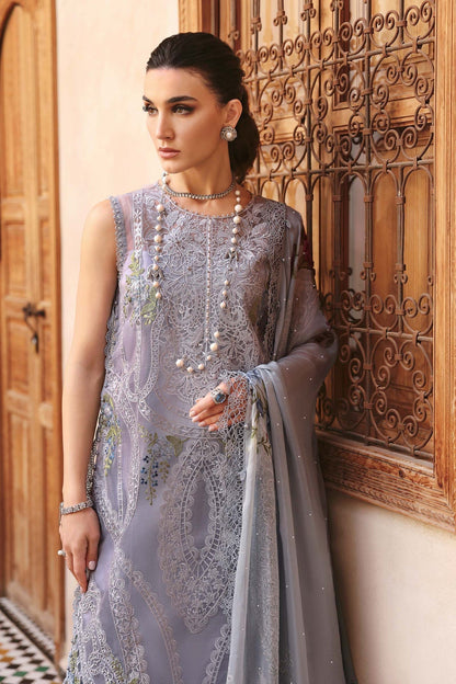 Maria B | Luxury Lawn 25 | D-2509-B L Steel Gray Hue Lawn