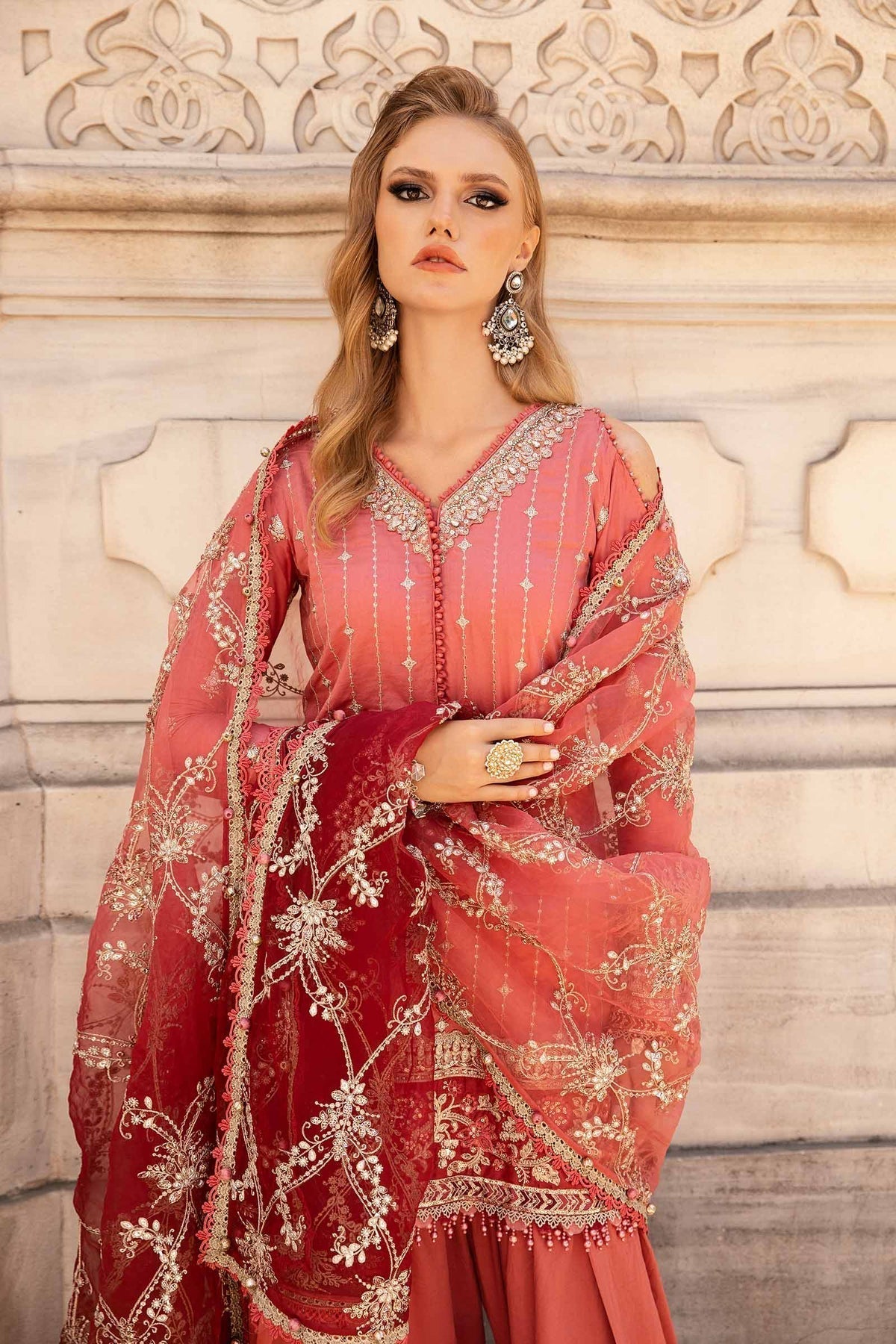 Maria B | Sateen Formals 24 | CST-809 - Pakistani Designer Dress - by Maria B | Type: Formal - 100% Original at Saira Sultan
