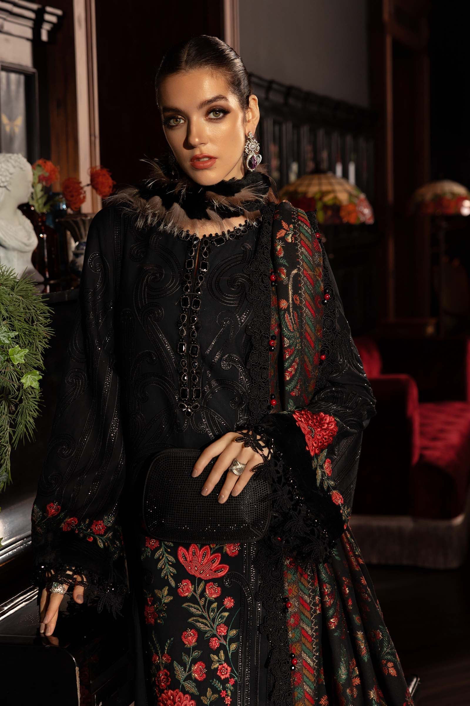 Maria B | Winter Luxe 25 | WL-1309 by Maria B - Designer Dress - Type : Ladies Clothes - Available at Saira Sultan - 100% Original 