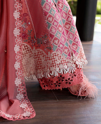 Republic Womenswear | Kalani Eid Luxury Lawn 25 | D1-A - Ayra L Coral Lawn