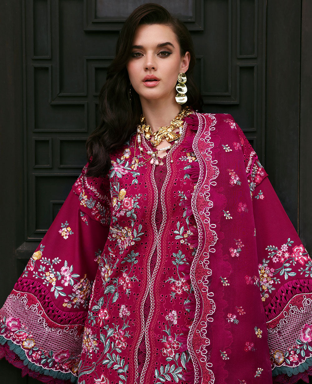 Republic Womenswear | Kalani Eid Luxury Lawn 25 | D2-A - Ayla L Red Lawn