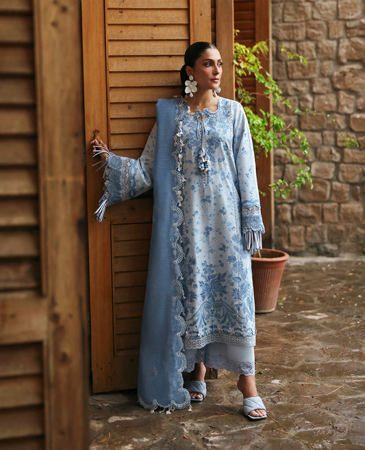 Republic Womenswear | Talia Luxury Lawn 25 | D2-B - Mireya XS Light Blue Lawn
