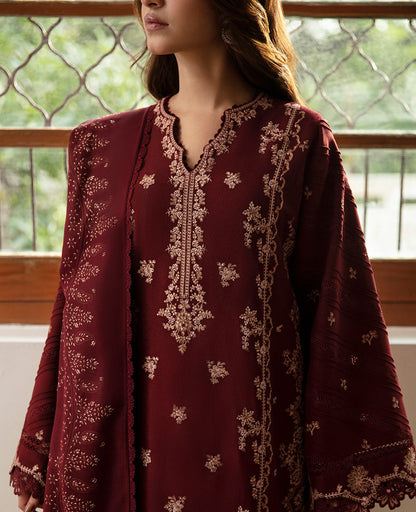 Republic Womenswear | Rosalee Winter 24 | D2 (Inara) M Blood Red Karandi