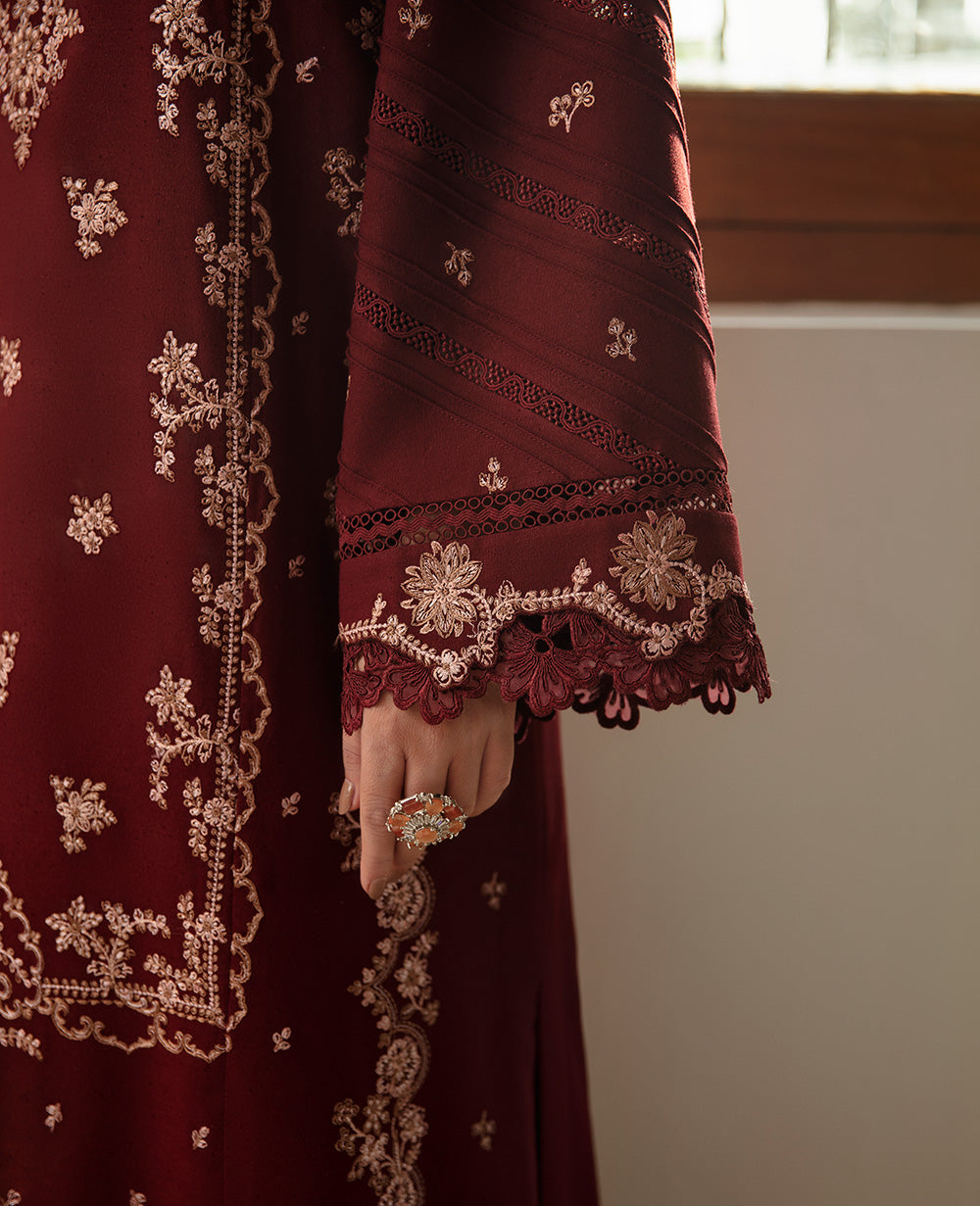 Republic Womenswear | Rosalee Winter 24 | D2 (Inara) L Blood Red Karandi