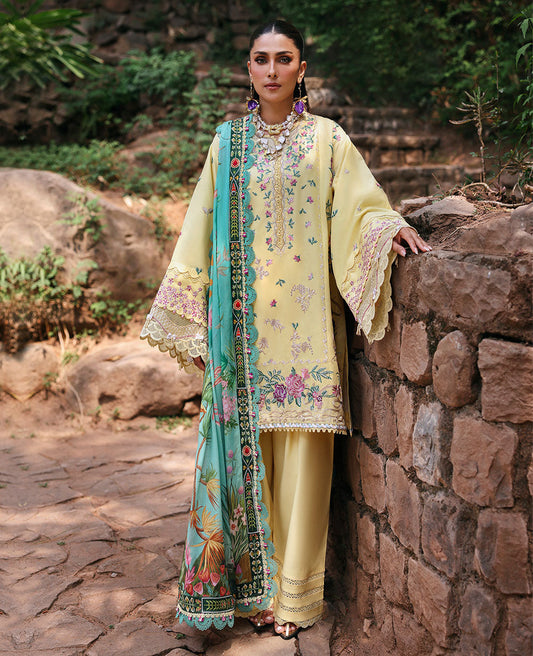 Republic Womenswear | Talia Luxury Lawn 25 | D3-A - Lina XS Pastel Yellow Lawn