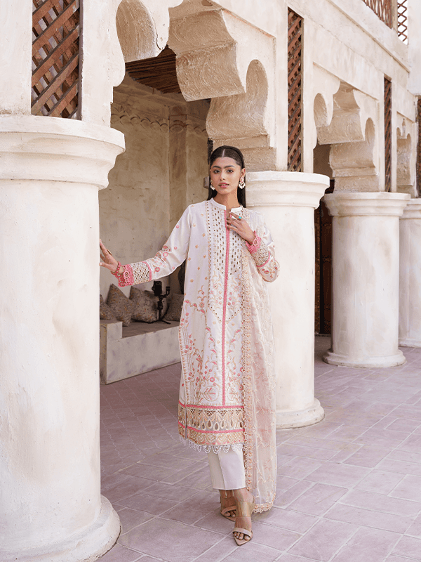 Zebtan | Zeenat Luxury Lawn Eid Collection | ZL 01 - Pakistani Designer Dress - by Zebtan | Type: Luxury - 100% Original at Saira Sultan