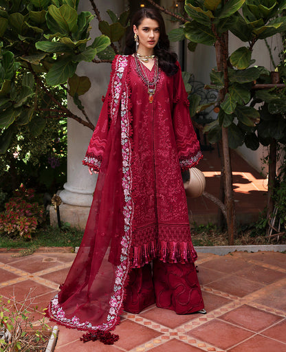 Republic Womenswear | Kalani Eid Luxury Lawn 25 | D4-A - Rhea XS Red Lawn