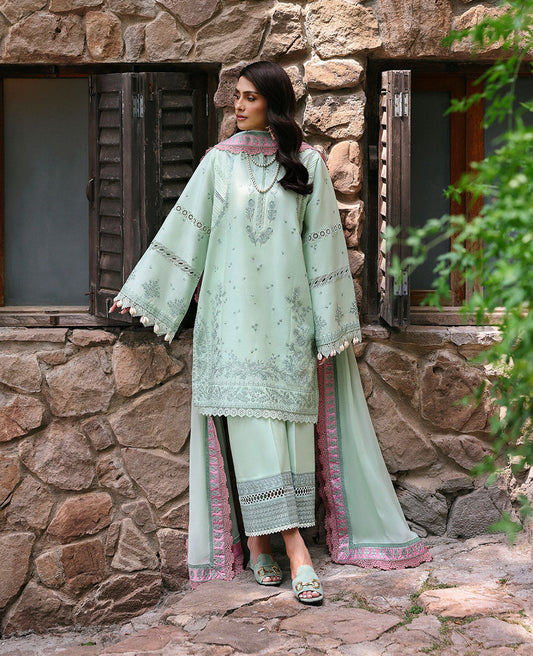 Republic Womenswear | Talia Luxury Lawn 25 | D4-A - Zayli XS Aqua Green Lawn