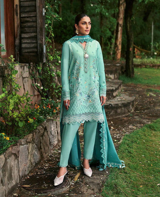 Republic Womenswear | Talia Luxury Lawn 25 | D5-A - Kaeliya XS Sea Green Lawn