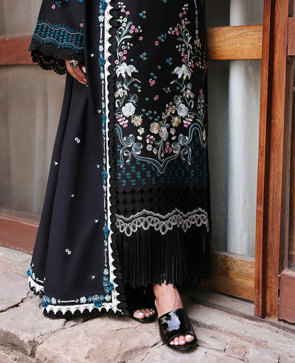 Republic Womenswear | Talia Luxury Lawn 25 | D5-B - Zaraé M Black Lawn