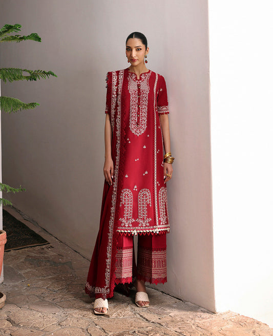 Republic Womenswear | Talia Luxury Lawn 25 | D6-A - Evara XS Red Lawn