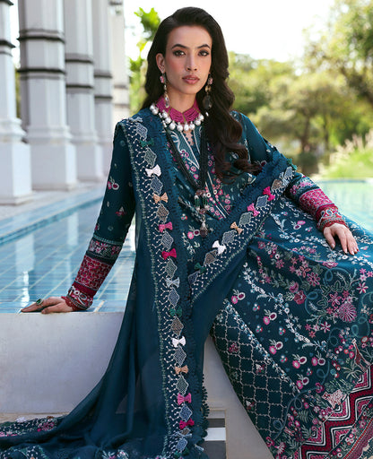 Republic Womenswear | Kalani Eid Luxury Lawn 25 | D6-B - Talia S Deep Teal Lawn