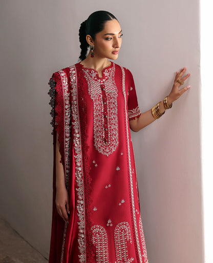 Republic Womenswear | Talia Luxury Lawn 25 | D6-A - Evara S Red Lawn