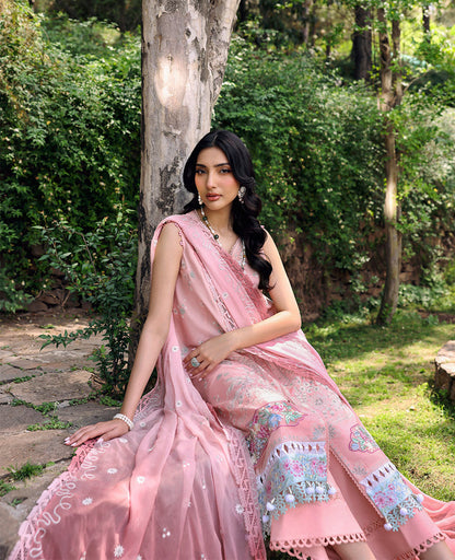 Republic Womenswear | Talia Luxury Lawn 25 | D7-A - Ora M Light Pink Lawn