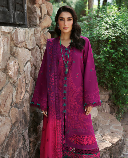 Republic Womenswear | Talia Luxury Lawn 25 | D7-B - Elin Custom Size Magenta Lawn