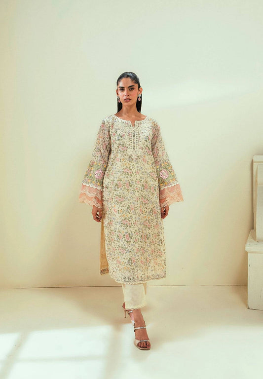 Dhanak | Signature Pret | SS24DA-2592 OFF-WHITE - Pakistani Designer Dress - by Dhanak | Type: Ladies Clothes - 100% Original at Saira Sultan