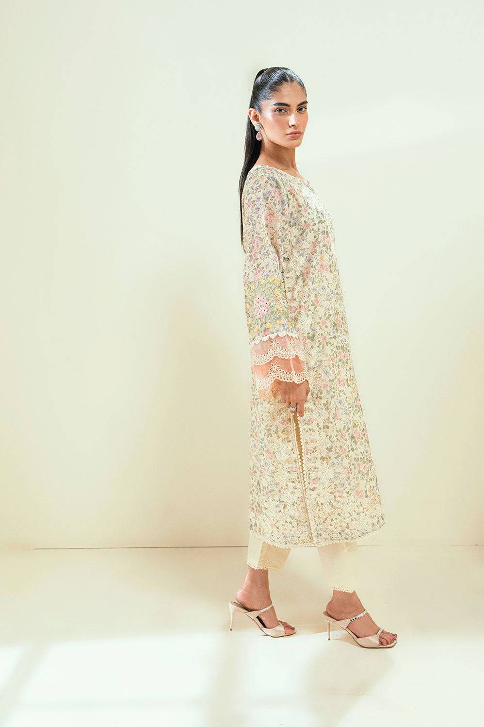 Dhanak | Signature Pret | SS24DA-2592 OFF-WHITE - Pakistani Designer Dress - by Dhanak | Type: Ladies Clothes - 100% Original at Saira Sultan