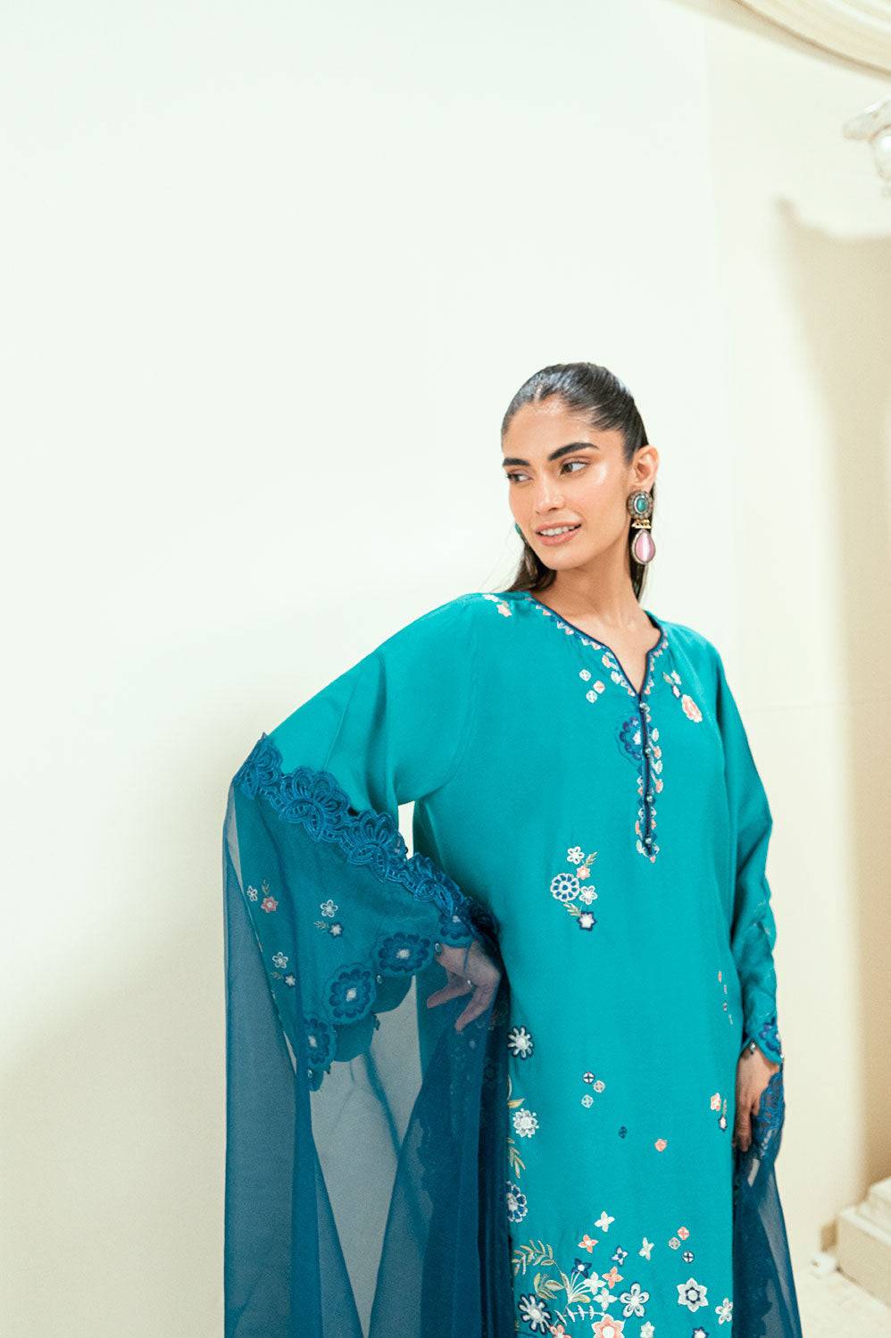 Dhanak | Signature Pret | SS25DA-2699 C-GREEN - Pakistani Designer Dress - by Dhanak | Type: Ladies Clothes - 100% Original at Saira Sultan