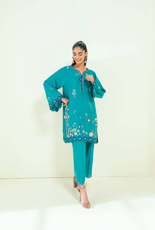 Dhanak | Signature Pret | SS25DA-2699 C-GREEN - Pakistani Designer Dress - by Dhanak | Type: Ladies Clothes - 100% Original at Saira Sultan