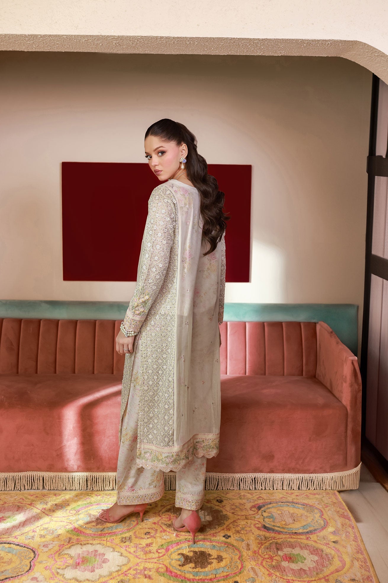 Dhanak | Chiffon Pret | SS25DA-2711 XL Off White Chiffon