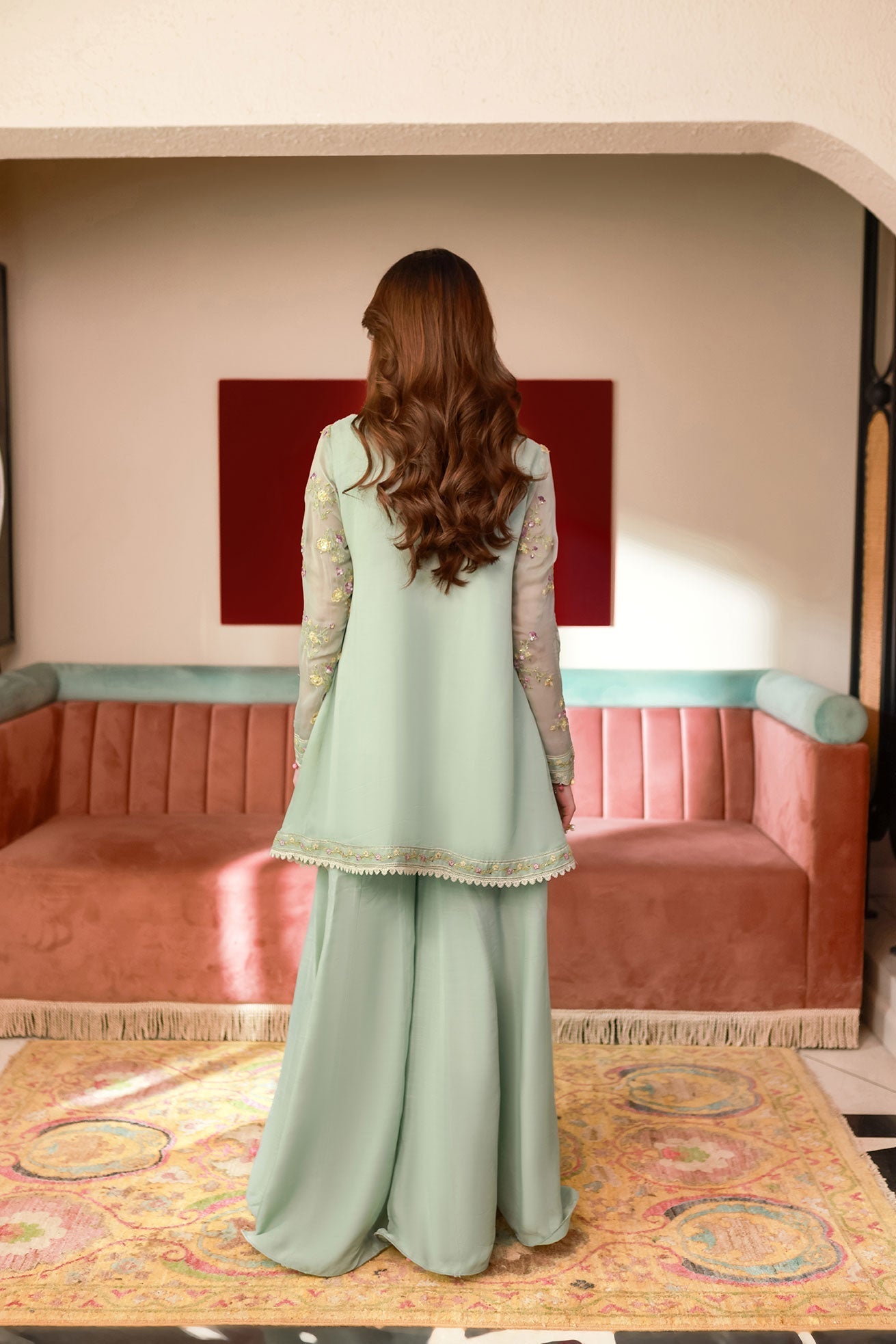 Dhanak | Chiffon Pret | SS25DA-2712 S Mint Green Chiffon